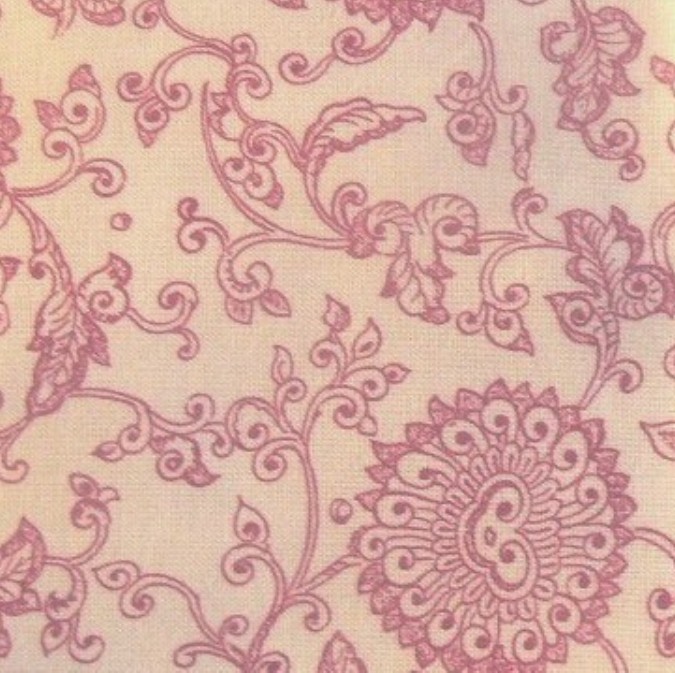 Tissu fleurs roses Jaipur en coton