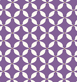 Tissu violet et blanc motif années 70
