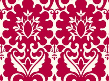 Tissu Baroque Rouge Framboise Et Blanc