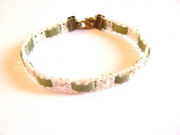 Kit DIY Bracelet Galon De Perles Et Ruban Vert Forêt