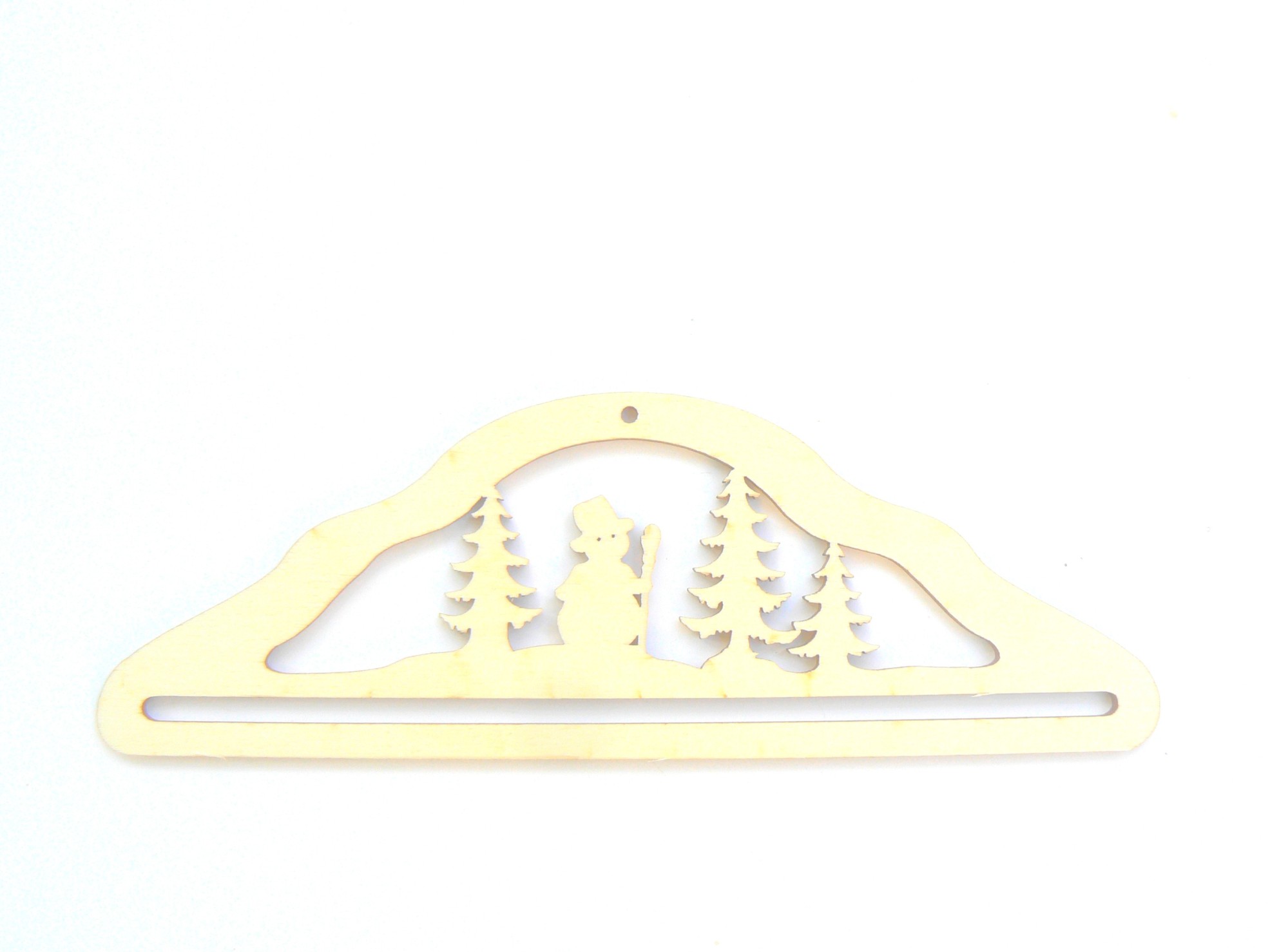 Cintre Noël / Hiver suspension en bois 16,5 cm