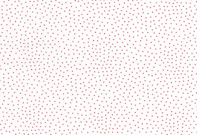 Tissu blanc petits points rouges en coton