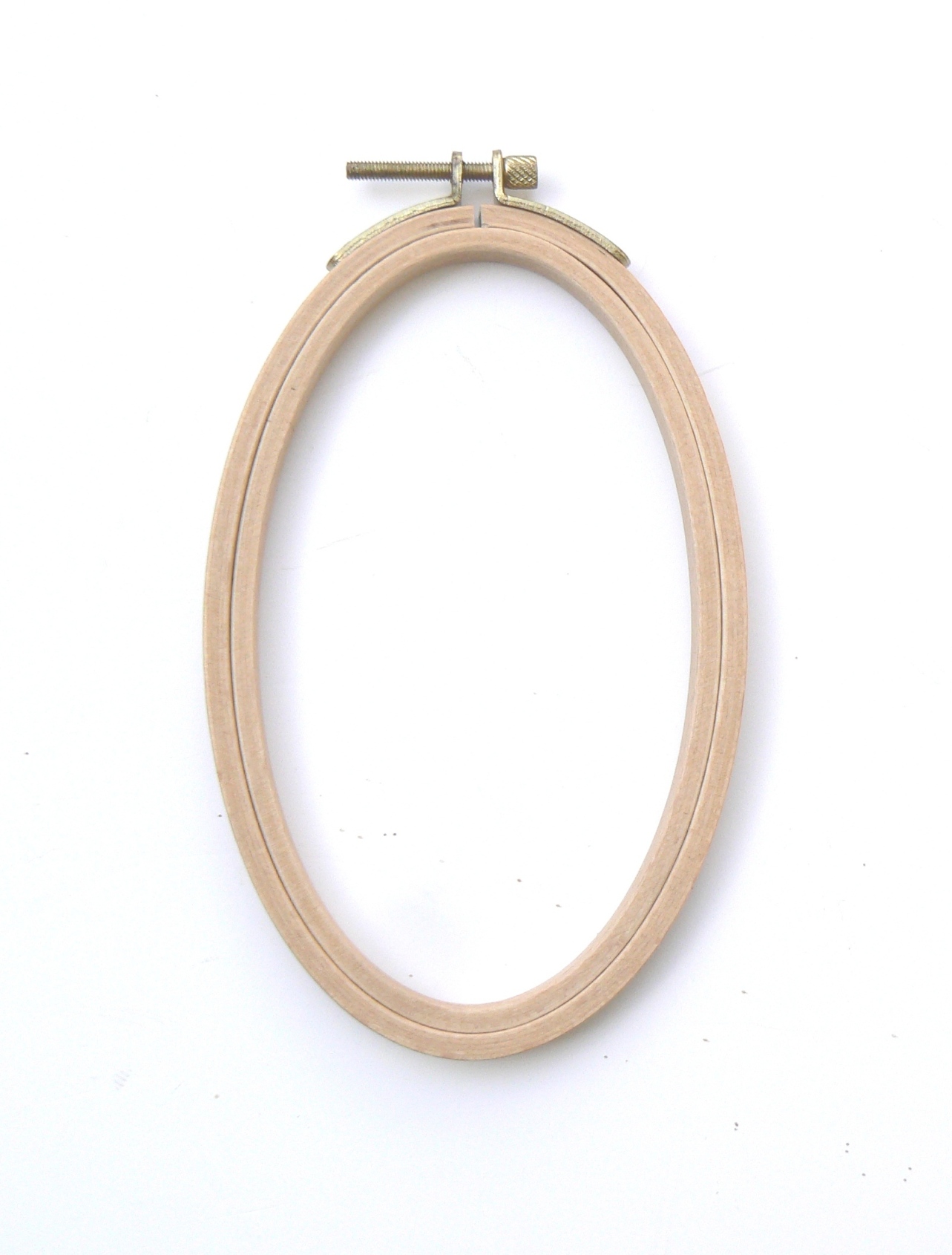 Tambour ovale en bois, cercle à broder 16 x 10 cm